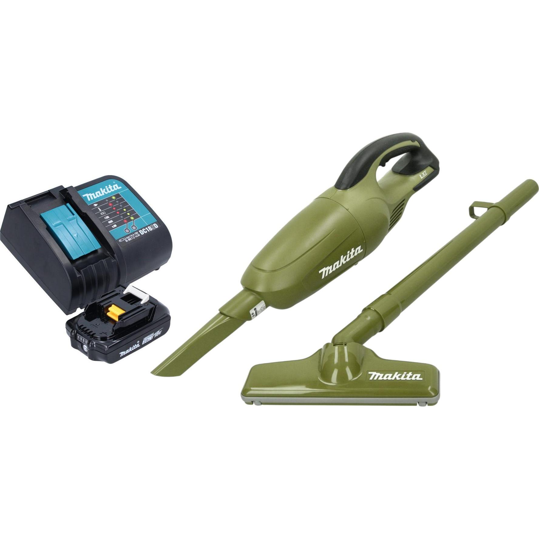 Makita DCL 180 SAO Akku Staubsauger 18 V 0,65 l Olive Outdoor Adventure Serie + 1x Akku 2,0 Ah +, Staubsauger, Grün