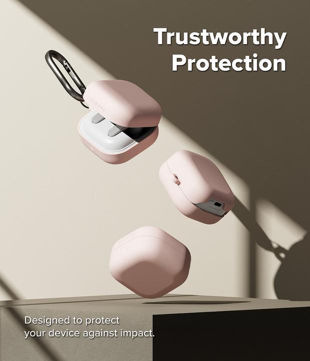 Actual product image Ringke - Silicone - Xiaomi Redmi Buds 4 Pro - Pink Sand (Charging case cover)