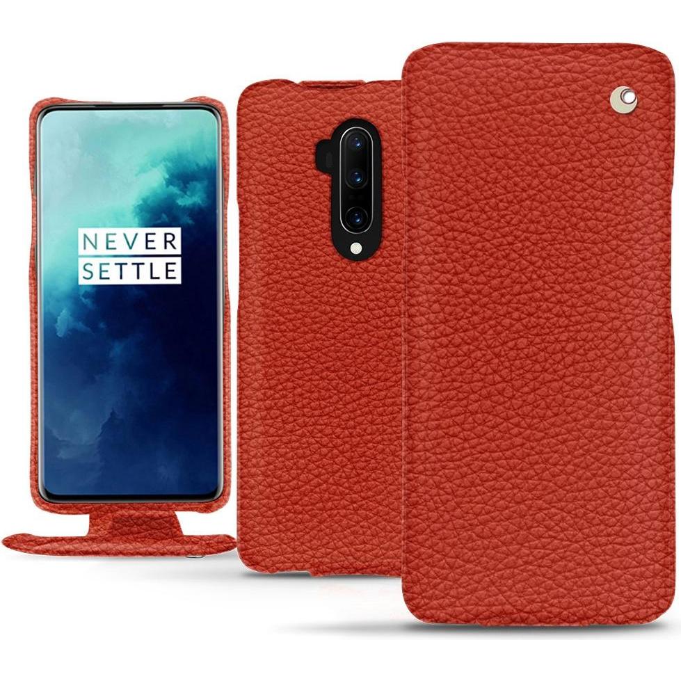 Noreve Lederschutzhülle vertikal (OnePlus 7T Pro), Smartphone Hülle, Orange