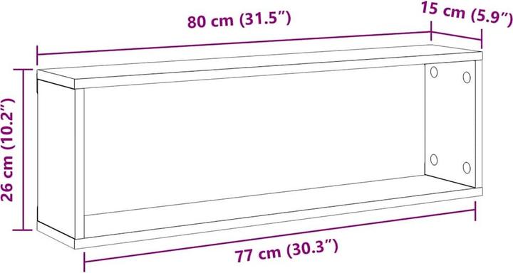 Immagine prodotto vidaXL Wandregal (80 x 15 x 26.50 cm)