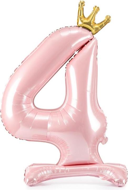 Produktbild Partydeco Ballon Zahl 4 auf fuss - Rosa (1 x)