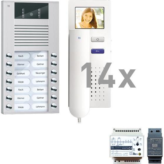 TCS, Campanello + Citofono, PVE15140-0010 video pre:pack colore 14 pulsanti AP