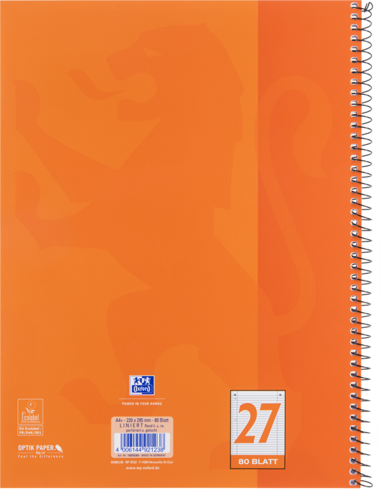 Produktbild Oxford Collegeblock (A4+, Liniert, Weicher Einband)