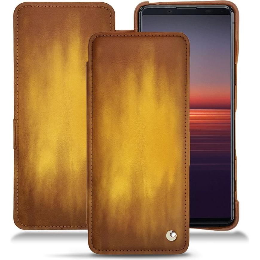 Noreve Lederschutzhülle horizontal (Sony Xperia 5 II), Smartphone Hülle, Gold