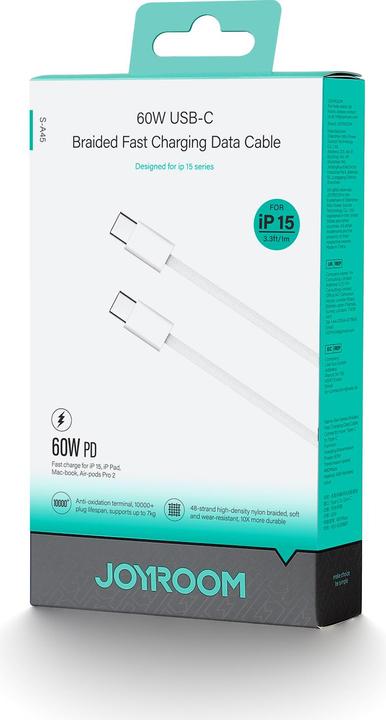Image du produit Joyroom USB C - USB C (1 m, USB 2.0, 60 W)