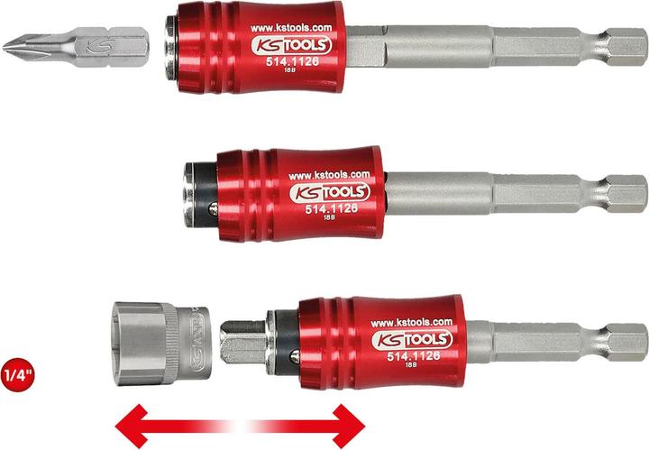 Actual product image KS Tools 1/4 2in1 quick change bit holder (1/4")