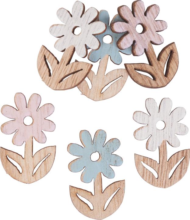 Hobby Fun Scatter flower "Blanche", with adhesive dot, 6 pieces, 3.5 cm