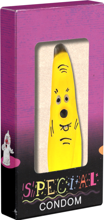 Produktbild Condomerie Handbemaltes XL Bananen-Scherzkondom - Naturkautschuk (1 Stk.)