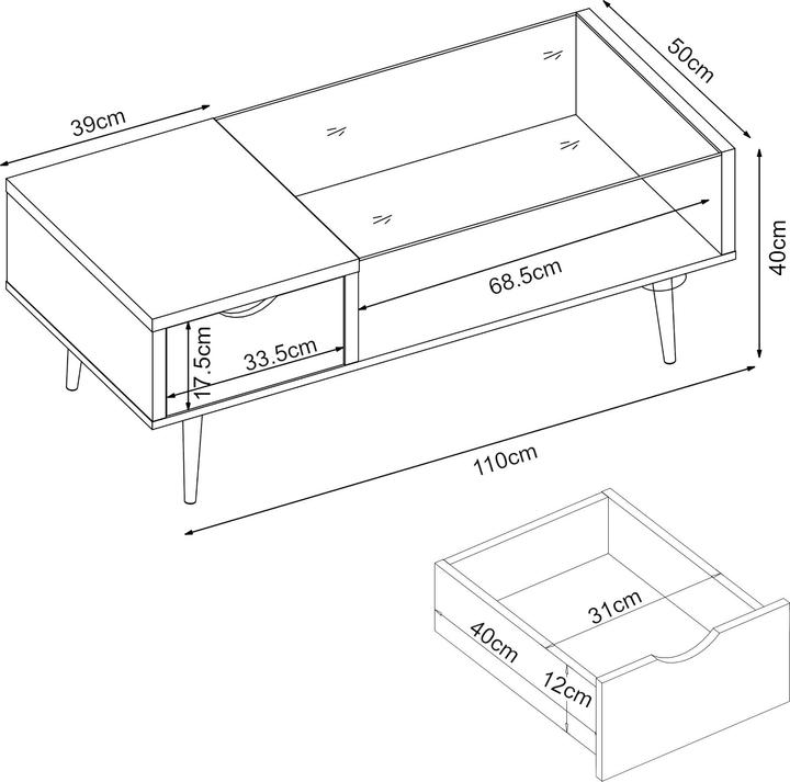 Actual product image En.Casa Markaryd (110 x 50 x 40 cm)