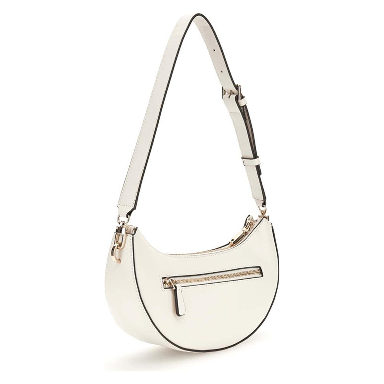 Guess, Damen, Handtasche, Nastra Top Zip Shoulder Bag, Beige