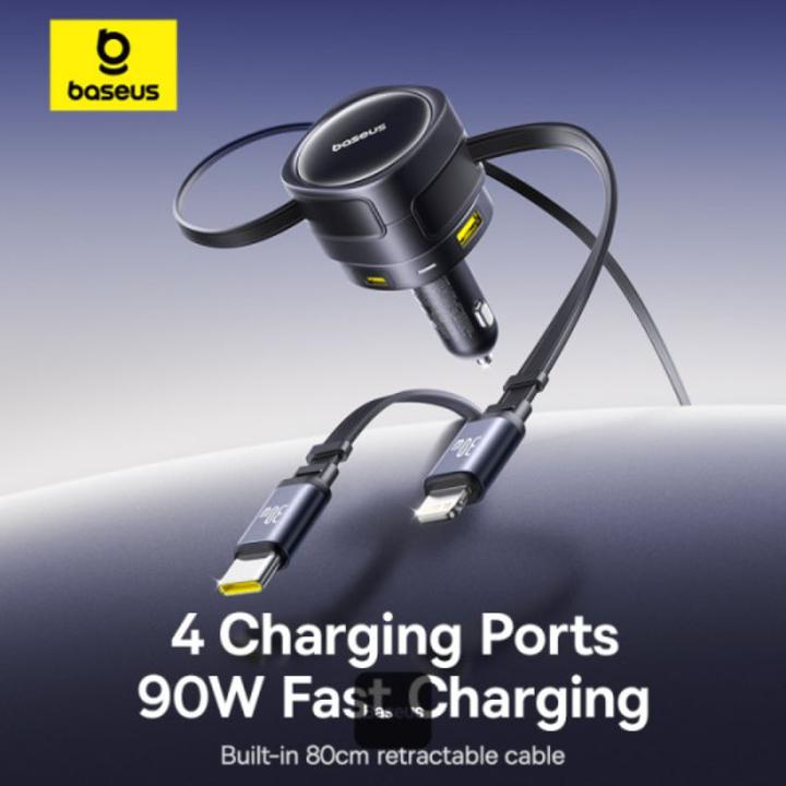 Produktbild Baseus Enjoyment Max Car Charger C+C Cables & U+C Ports 90W Cosmic Black