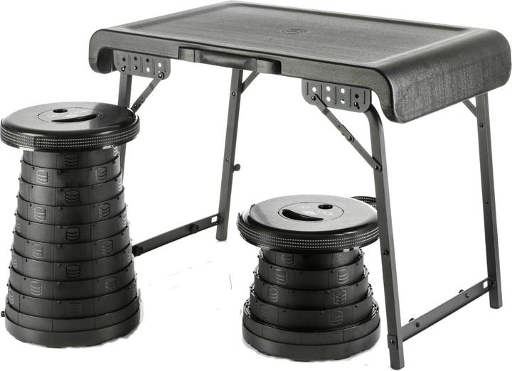 Wedo Camping Set 1 Tisch und 2 Teleskophocker NXT schwarz