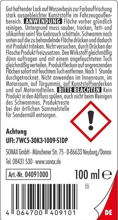 Produktbild Sonax Kunststoff-Neu (100 ml)