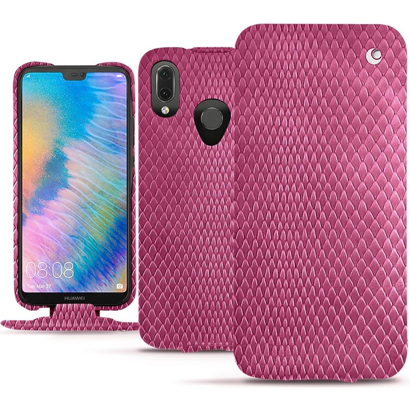 Noreve Lederschutzhülle vertikal (Huawei P20 Lite), Smartphone Hülle, Rosa