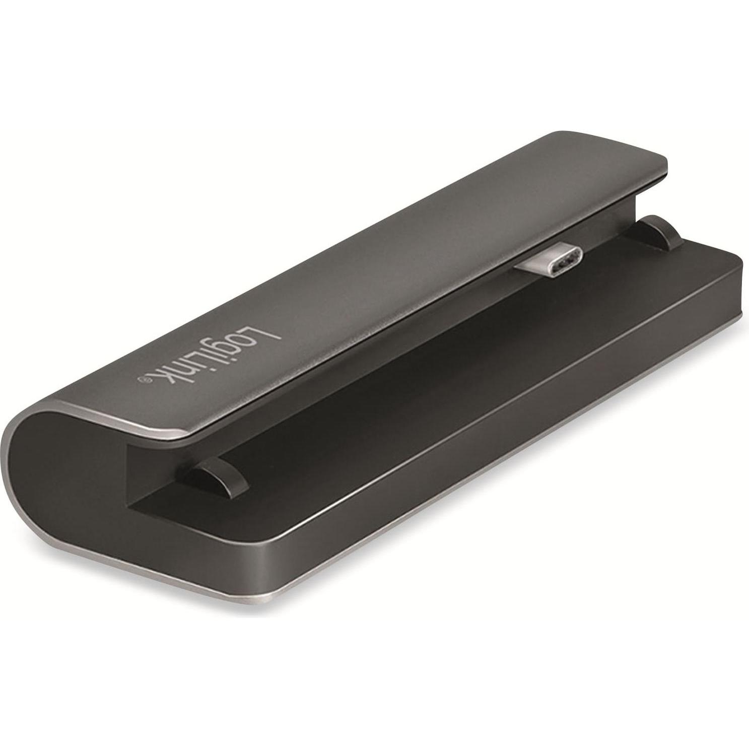 Thumbnail - LogiLink UA0385 (USB-C, 7 Ports), Dockingstation + USB Hub, Schwarz, Silber