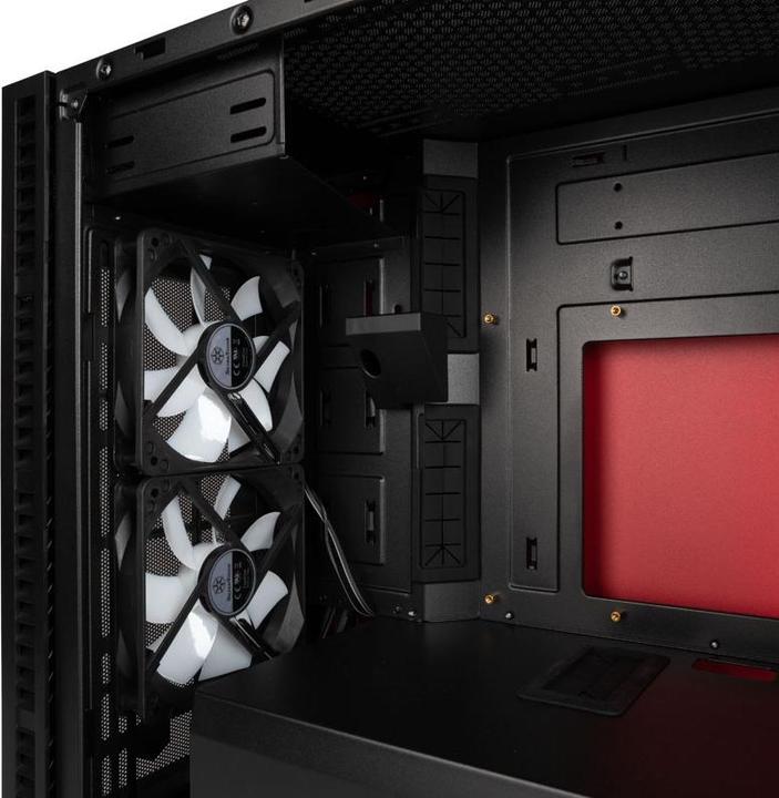 Produktbild Silverstone Tower SST-RL08BR-RGB schw./rot (Mini-DTX, Mini-ITX)