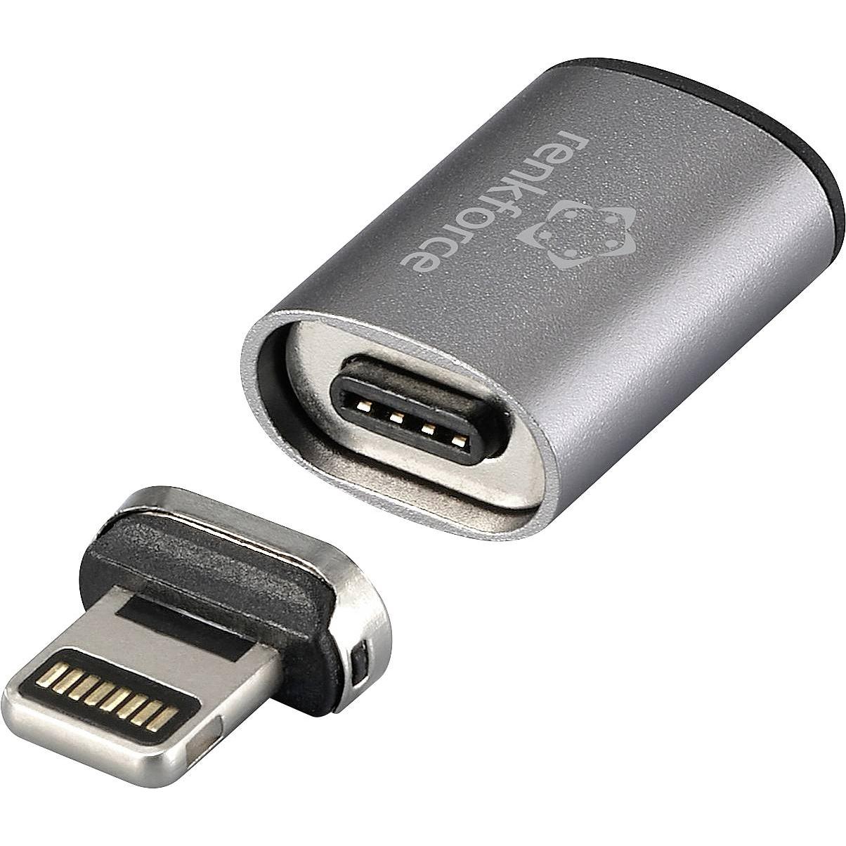 Renkforce USB-C, Apple iPad/iPhone/iPod Adapter (1x USB-C Buchse - 1x Apple Li (USB tipo C), Adattatore dispositivo mobile, Argento