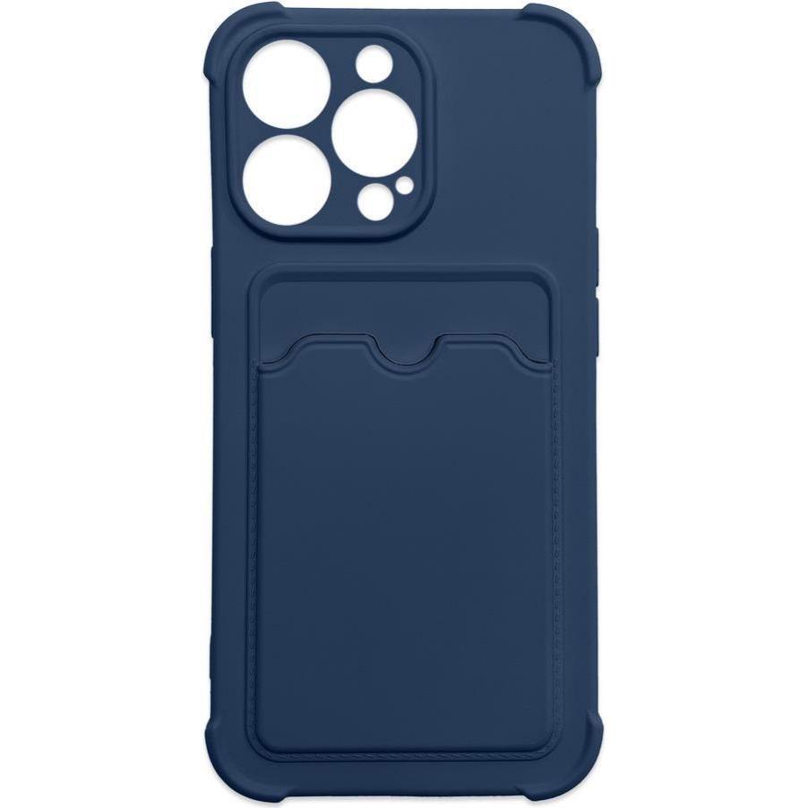Hurtel Card Armor Case Pouch Cover for iPhone 12 Pro Card Wallet Silicone Air Bag Armor Case Navy Blue (Apple iPhone 12 ...