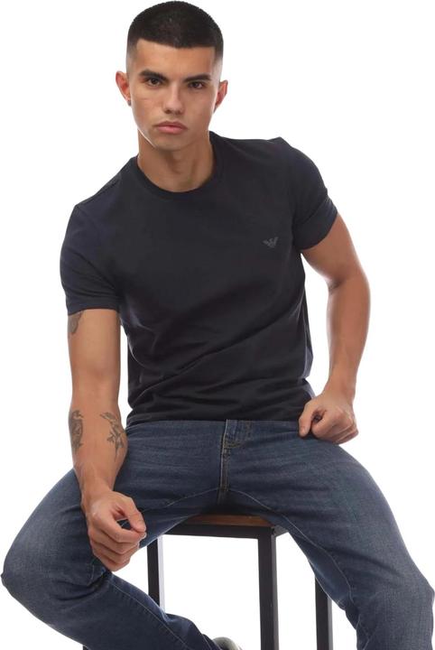 Actual product image Emporio Armani Mens Plain T-Shirt (Pack of 2) (S)