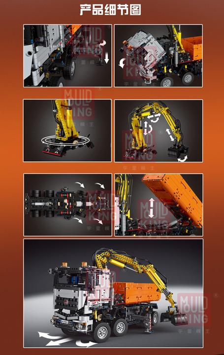 Produktbild Mould King 2-in-1 RC Excavator & Pneumatic Dump Truck