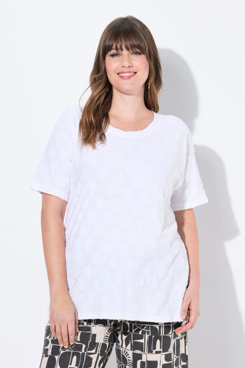 Produktbild Ulla Popken T-Shirt, 3D-Struktur, Rundhals, Halbarm. Biobaumwolle (56)