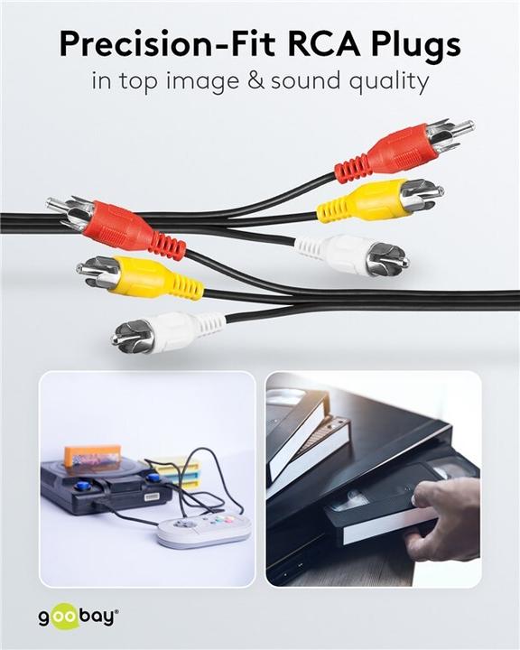 Image du produit Goobay 3en1 (1.50 m, Câbles Cinch)