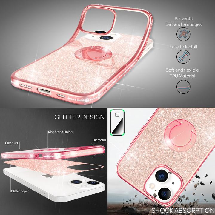 Actual product image Nalia Ring glitter silicone sleeve (Apple iPhone 13 mini)