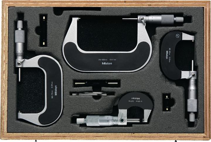 Actual product image Mitutoyo Micrometer set, measuring range: 0-100 mm