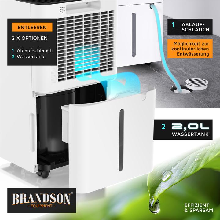 Produktbild Brandson Luftentfeuchter mit Kompressor 200 W, 12L/24h Entfeuchtungsleistung, Timer, 3 Modi, Wlan, Display (25 m², 12 l/24h)