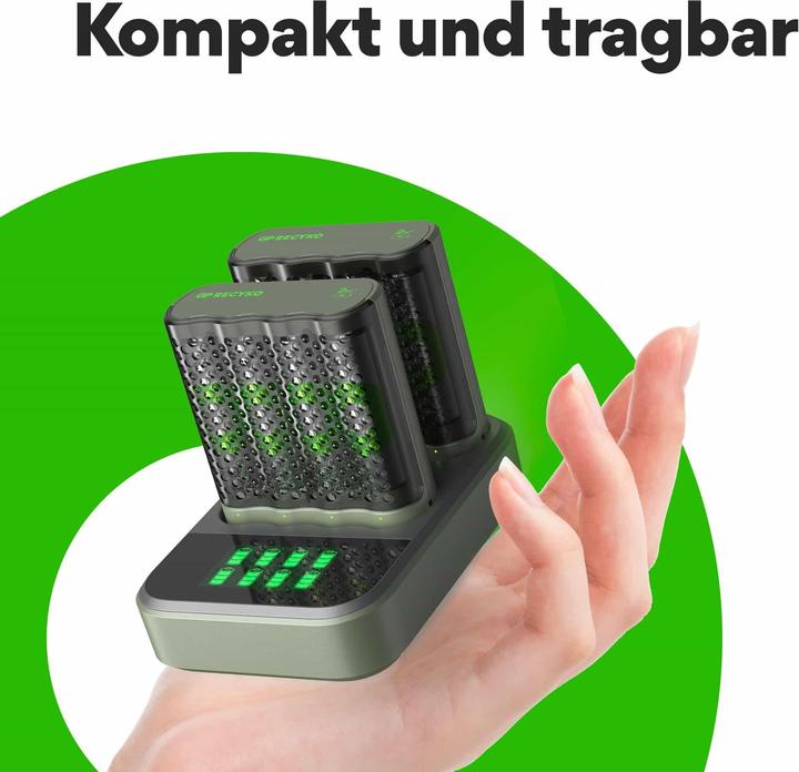 Image du produit GP Batteries Rechargeur de batterie (8 pcs, AA, AAA, Piles rechargeables + chargeur)