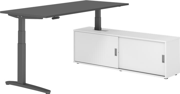 Produktbild Hammerbacher Sitz-Steh Kombi 180x80cm, Graphit/Graphit