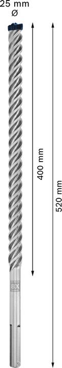 Produktbild Bosch Professional Zubehör EXPERT SDS max-8X Hammerbohrer, 25 x 400 x 520 mm (25 Millimeter)