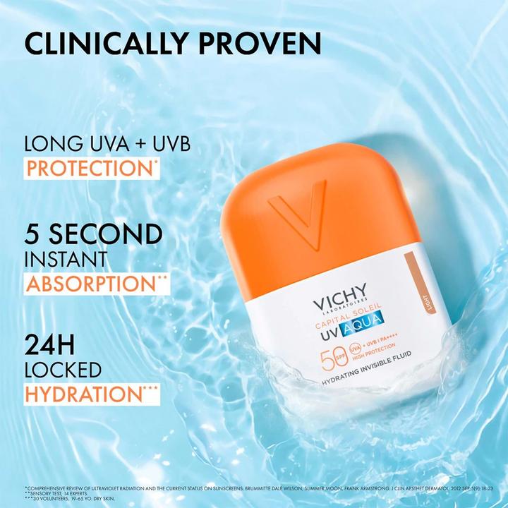 Actual product image Vichy Capital Soleil Uv Aqua Daily Sunscreen Light Tone Spf 50 50ml (Sun cream face, Suntan cream, SPF 50, 50 ml)