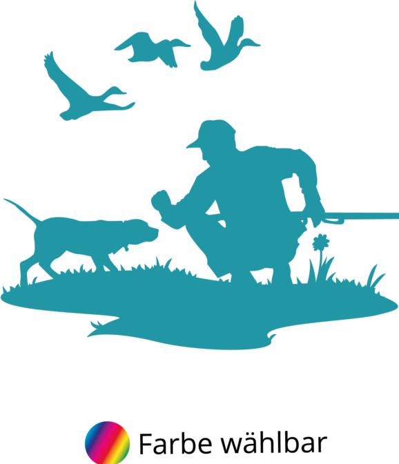 Produktbild Bügelbilder Bügelbild Jäger mit Hund Silhouette (1 x)