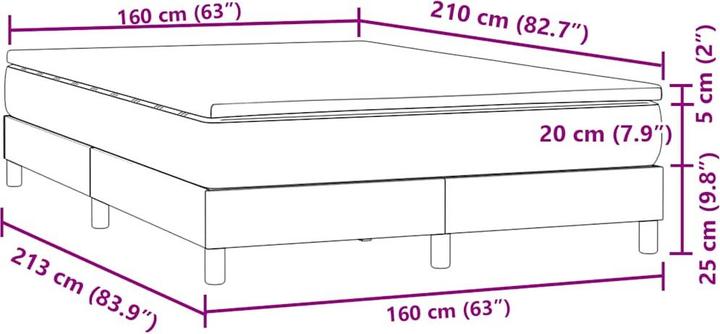 Produktbild vidaXL Boxspringbett (160 x 210 cm)