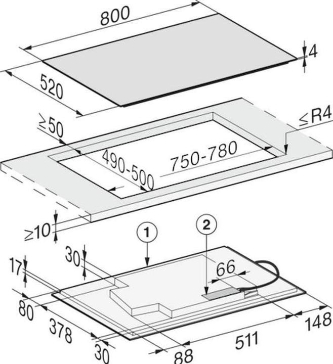 Produktbild Miele KM 7879 FL 11512150 (80 cm, Induktionskochfeld)