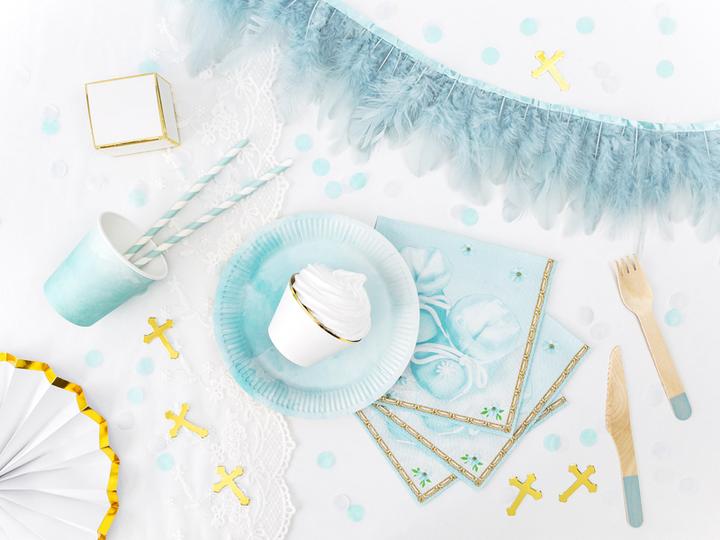 Produktbild Partydeco Gestreifte Strohhalme Babyblau (10 x)