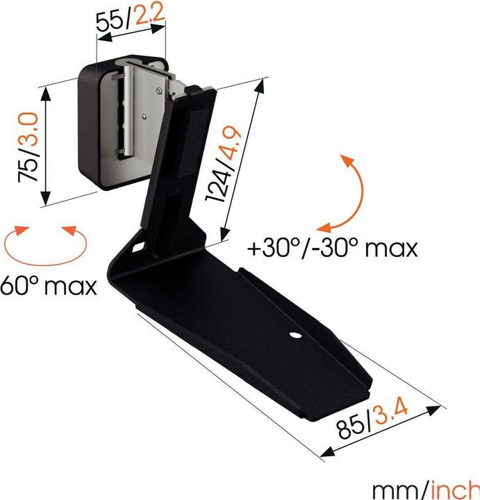 Image du produit Vogels SWM 4131 Sonos speaker muurbeugel voor Era 300 (zwart) (1 pièce, Installation murale, Inclinable, Rotatif)