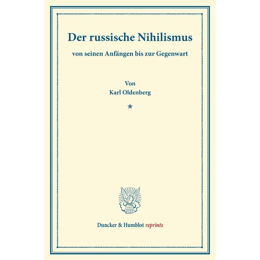 Der russische Nihilismus, Fachbücher von Karl Oldenberg