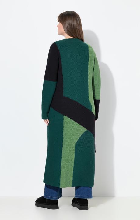 Immagine prodotto Ulla Popken Cardigan lungo in maglia lavorata di cotone biologico con scollo a V (60)