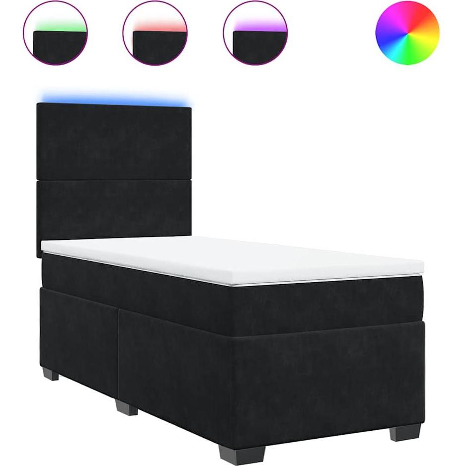 Thumbnail - VidaXL, Bett, Bo x springbett mit Matratze 80 x 200 cm Samt (80 x 200 cm)