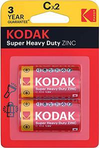 Kodak SUPER HEAVY DUTY Einmal Zinkchlorid Batterie LR14, 2-pack (2 Stk., C)