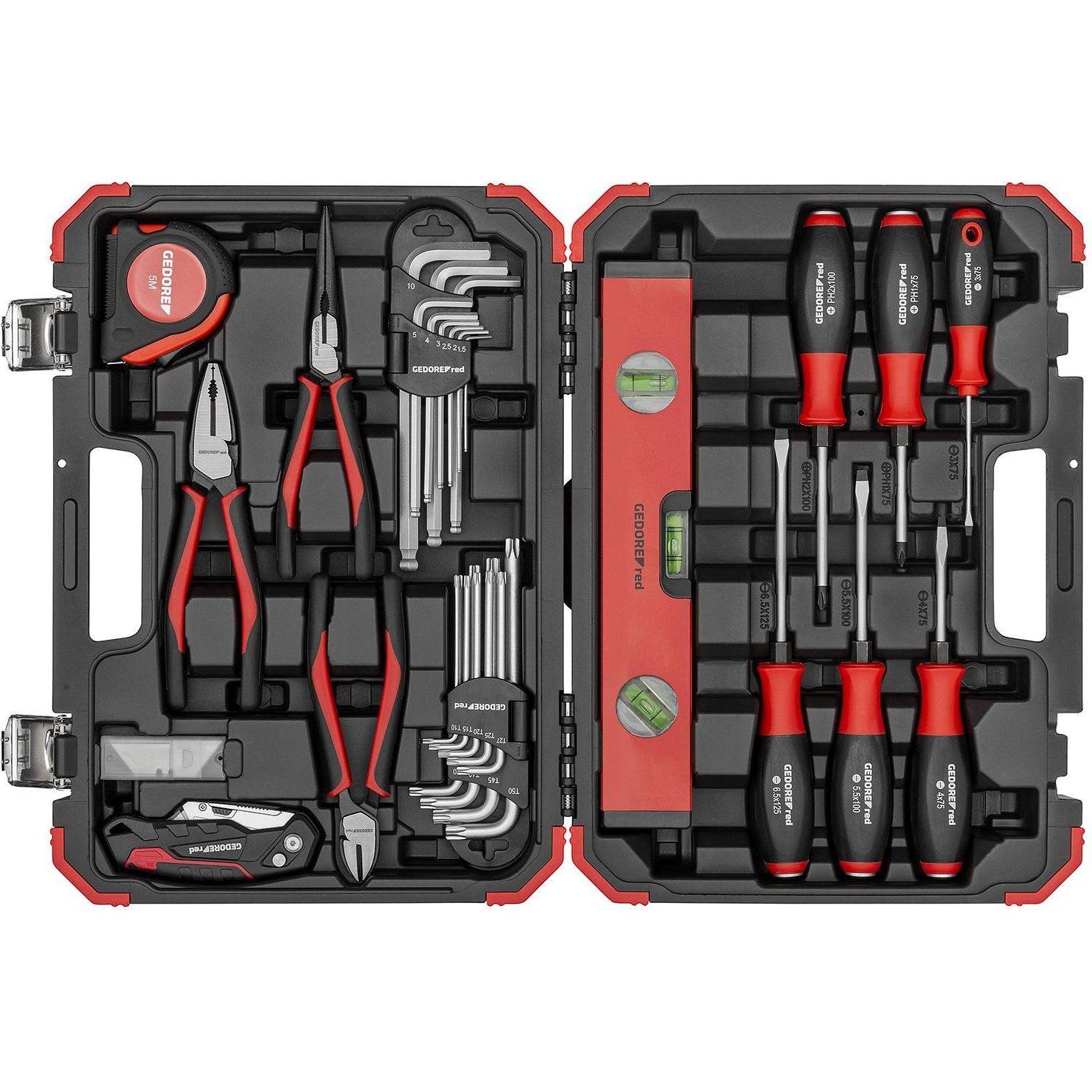 Gedore Red, Werkzeugkoffer, red R38003043 Werkzeugsatz Messen-Schneiden-Schrauben 43-teilig (43 Teile)