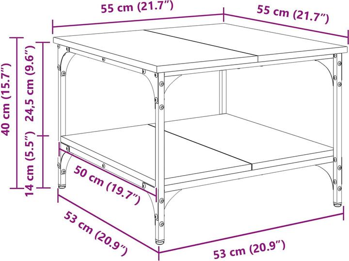 Immagine prodotto vidaXL Couchtisch (55 x 55 x 40 cm)