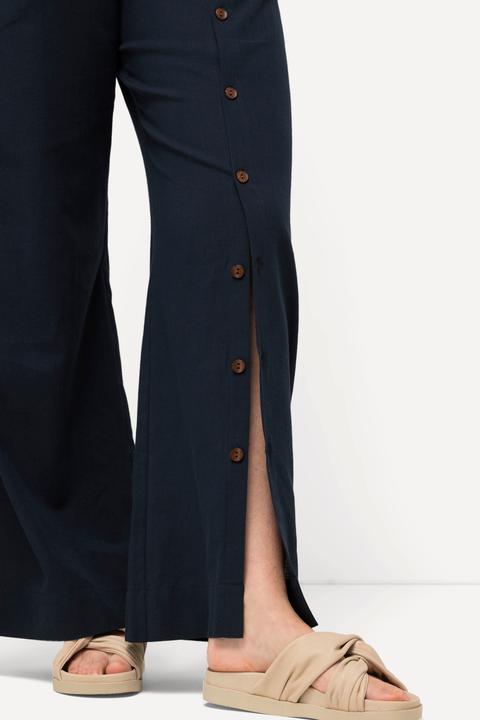 Immagine prodotto Ulla Popken Pantaloni palazzo in lino misto con cintura elastica e taglio della gamba ampio (50, 52)