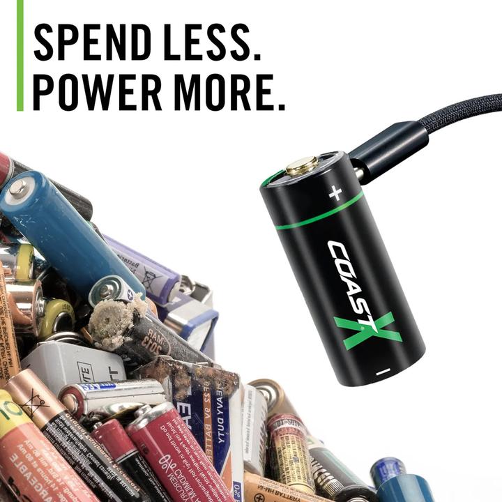 Productafbeelding Coast CR123 3V USB-C wiederaufladbare Batterie 1100mAh (4 Stück) (4 Pcs., RCR123A, 1100 mAh)