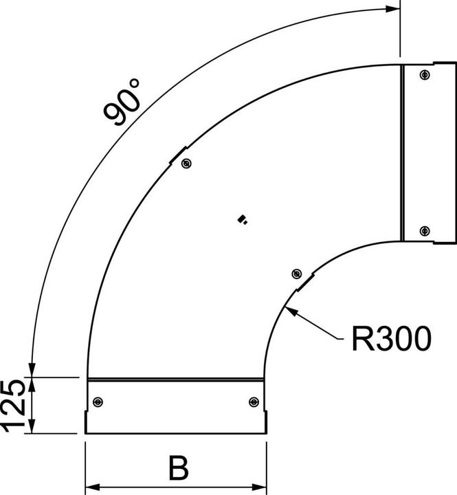 Actual product image OBO Bettermann LBD 90 300 R3 FS cover for 90° bend with rotary bolt B300 pc 6225992
