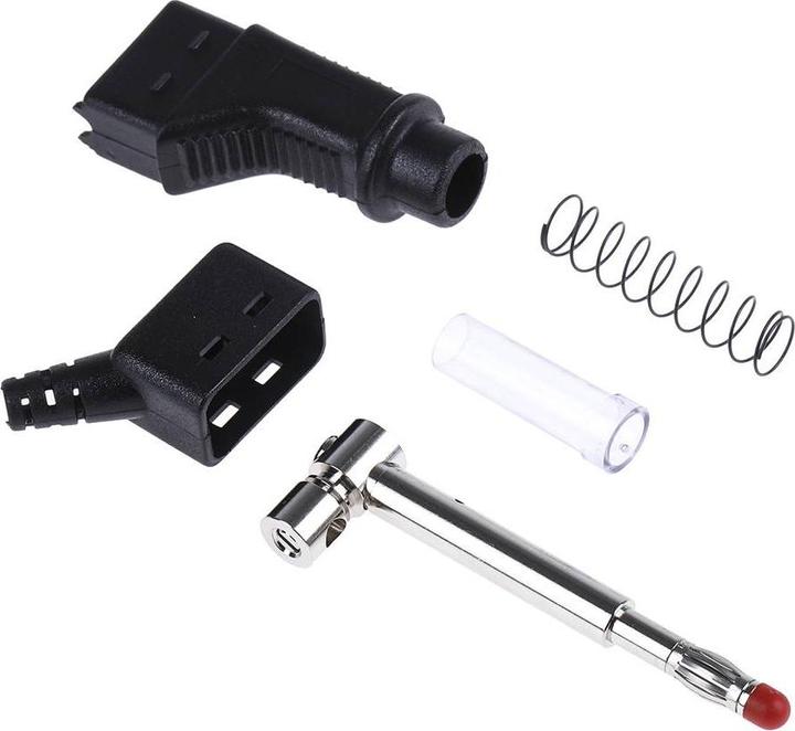 Actual product image Stäubli XZGL-425 Blade connector Plug, straight Pin-Ø: 4 mm Black 1 pc.