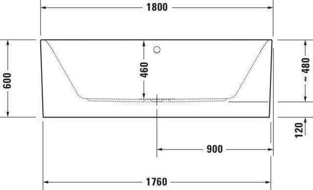 Actual product image Duravit Oval bathtub Happy D,2 Plus 80 x 180 cm graphite smooth matt 7004538000000 (180 l, 180 cm, 80 cm)