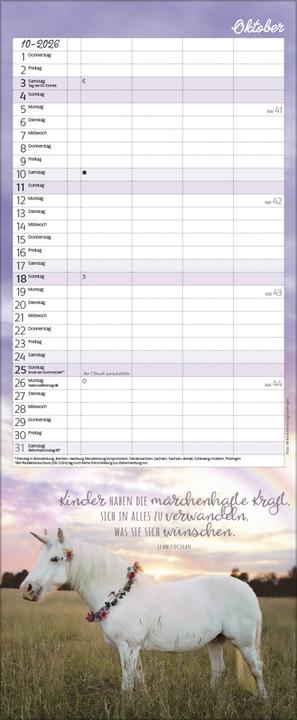 Produktbild Familienplaner mit Fotos und Zitaten 2026 (19 x 46 cm)